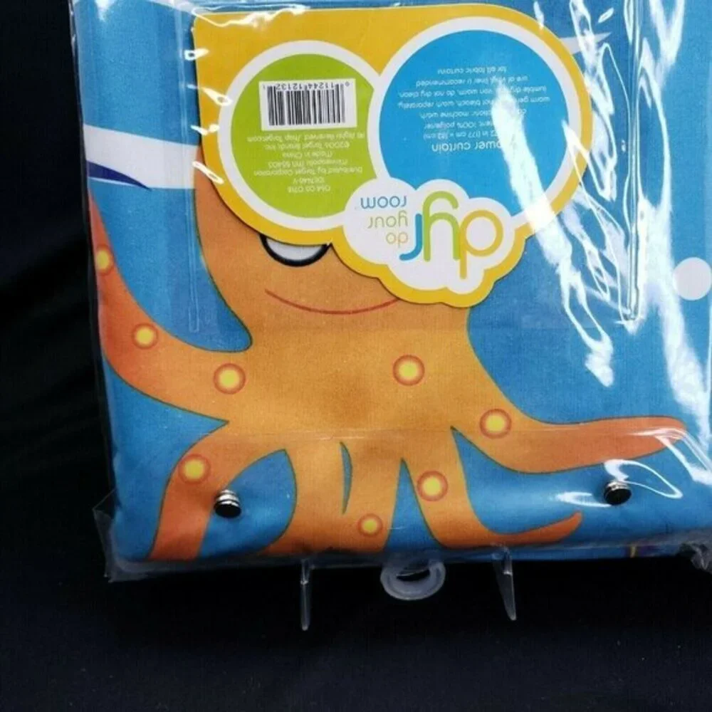 Shower Curtain Sea Life Fabric Bath Fish Octopus Ocean Do Your Room 70 x 72 New‎